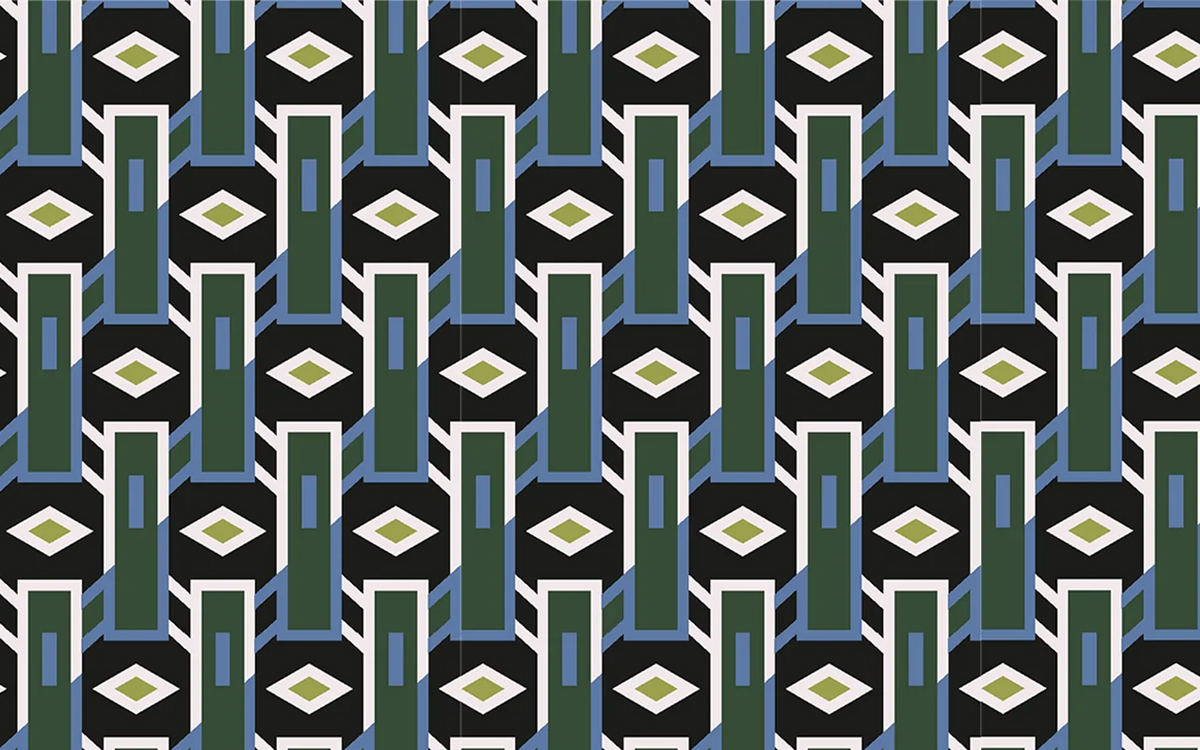 Geo Polygon Black BG Seamless