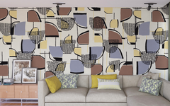 Geometric Abstract Shapes White BG Seamless