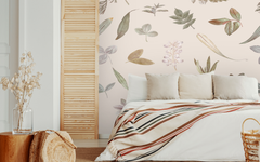 Plants and Leaves Pattern Cream BG Seamless