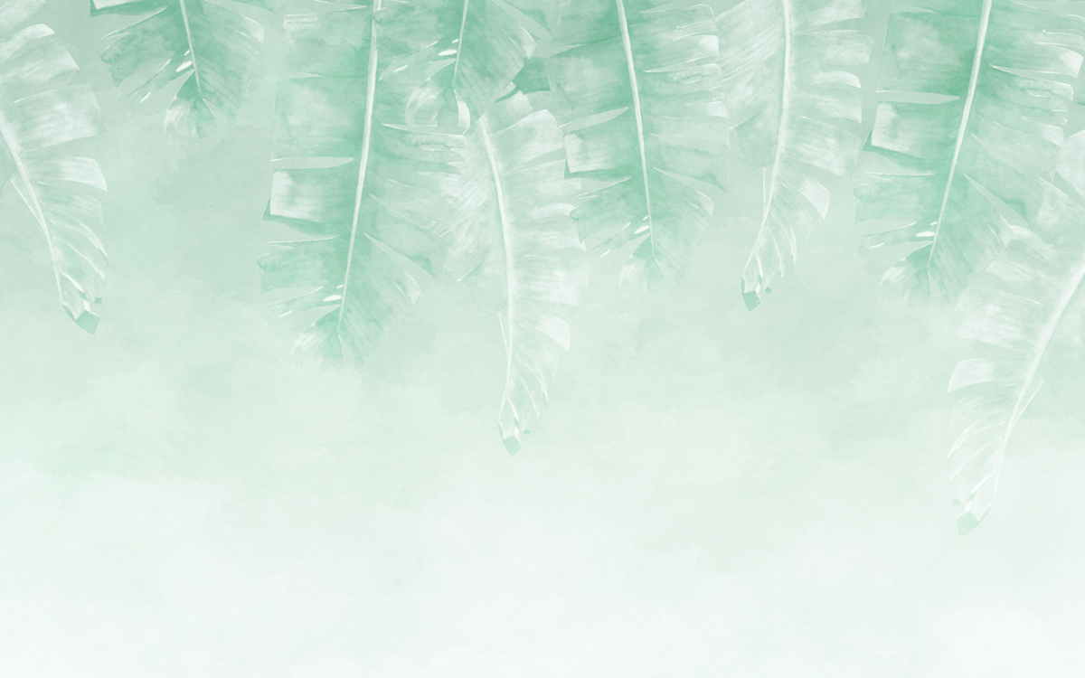 Silhouette of Light Green Tropical Leaves