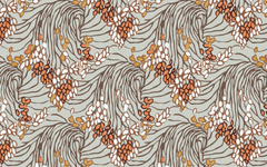 Small Leaves Pattern Light Gray BG Seamless