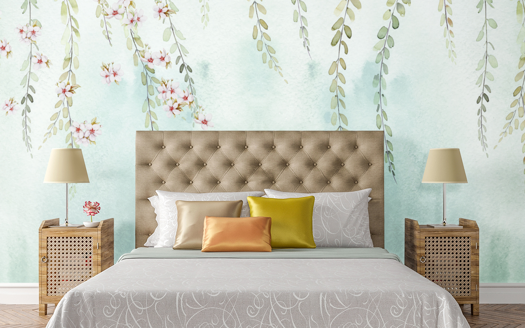 Thin Leaves Light Green Backdrop