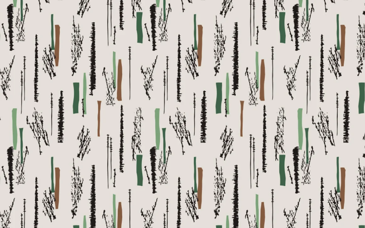 Vertical Green Lines Cream BG Seamless