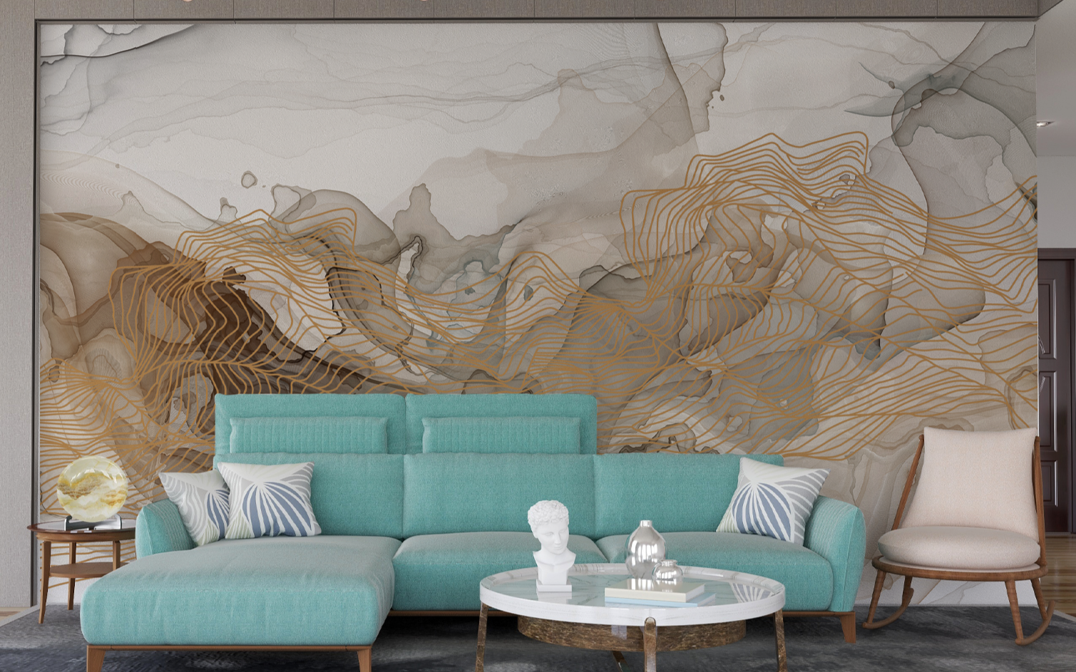 Orange Abstract Waves