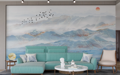 Birds in The Sky Marble Landscape