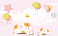 Baby Elephant in Pink Wall
