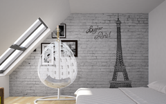 Bonjour Paris in Brick Wall